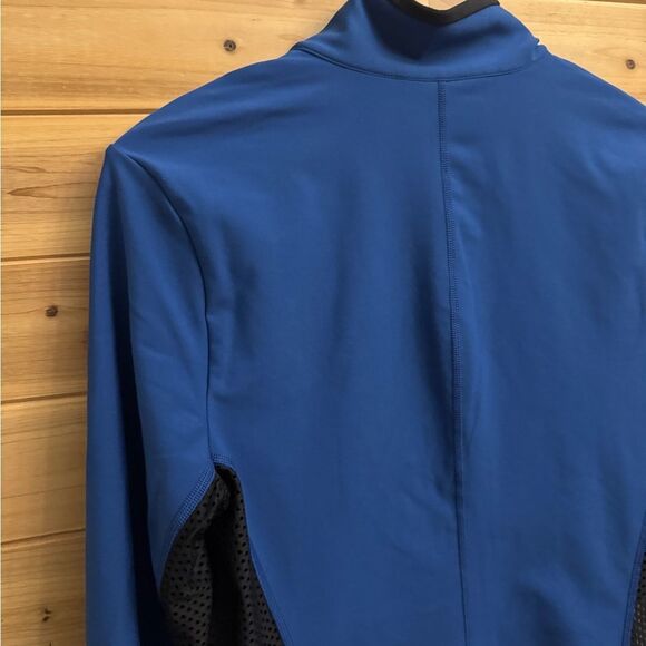 Calme Johnny Was Size Medium Endurance Black Blue Mesh Zip Up Performance Jacket - Picture 10 of 13